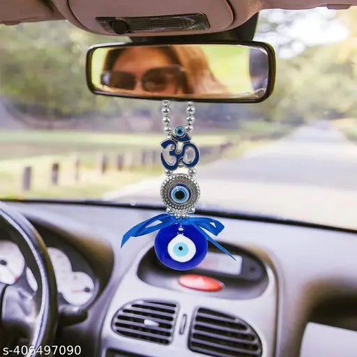 Om Blue Evil Eye Hanging for home protection, good luck charm and prosperity