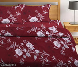 Cotton floral elastic double bedsheet & 2 pillow covers by All Ronad, ideal for summer use by adults. Made in India
