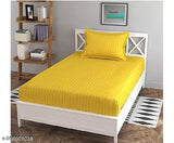 Hetvik Home Decor "60X90" Single Satin Flat Stripes Bedsheet,