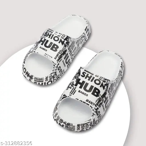 Comfortable EVA slides for boys with printed net design, ideal for smart casual wear in various sizes from 6-12 years. Indian origin
