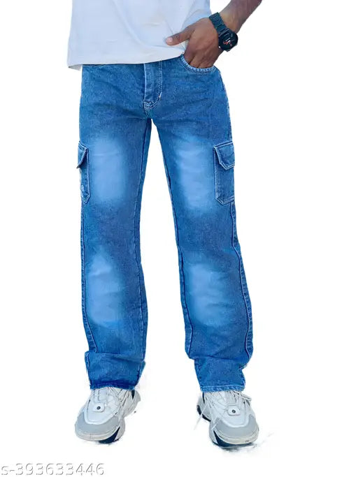 Straight fit denim jeans, classic wash, pack of 1