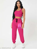 Pink jogger pants with drawstring waistband, Tabadtod brand, women's leisurewear