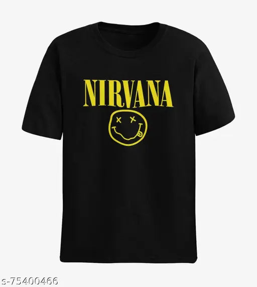 Cotton NIRVANA t-shirt, short sleeves, printed design, size L from India