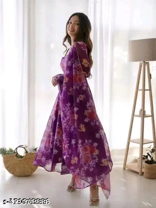 Comfy Georgette wine-toned bodycon gown with long sleeves and full net, Indian party wear
