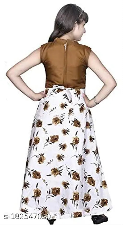 Embellished net cotton blend high low gown for kids, ethnic party wear inspired by celebrity looks