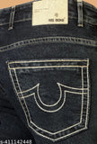 Mens slim mid rise blackcream jeans