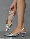 Patent leather, single elastic toe, pointed casual shoes. Women's high heels by KDB Fashions, perfect for parties and office wear." (125 characters)