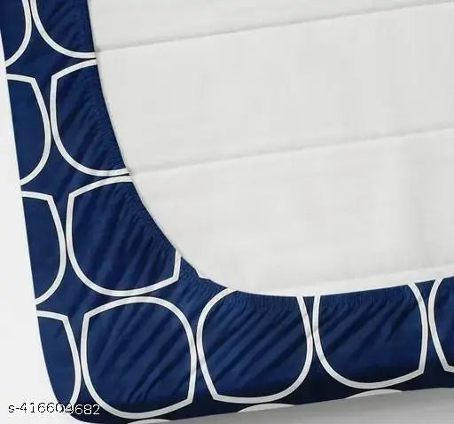 V International premium quality cotton blend geometric fitted bedsheet (90x90) with 2 pillow covers (18x28), ideal for summer, adult use, and heavy mattresses. Full elastic trim for perfect fit. Hand/machine wash in cold water. Color may vary slightly from images. Made in India