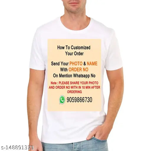 Polyester short-sleeve photo print T-shirt, regular fit with DryFit technology for summer comfort, made in India
