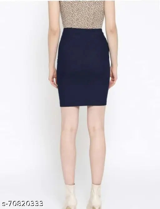 Black skirt with high waist and peplum detailing, sleeveless dress in navy blue color