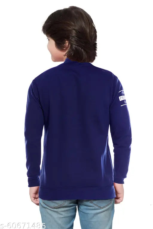 Dark navy cotton long sleeve jacket with a print