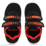 Black and red Handly Collection kids light-up Velcro sneakers, perfect for outdoor sports or casual outings