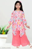 Modern chiffon tometto girls top & palazzo set in vibrant colors, embellished pattern, great for kids' wear