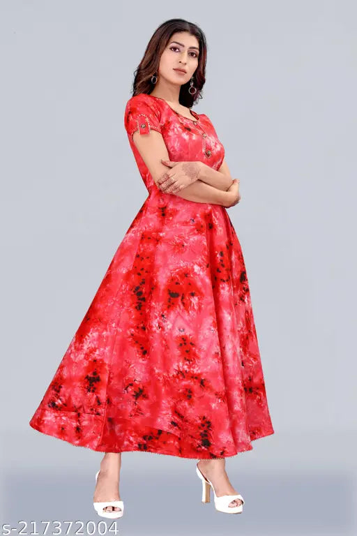 Shibori print pink color rayon umbrella kameez, full sleeves, kameez with border, sari kurta, women's wear