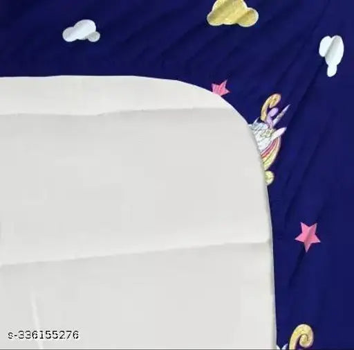 Glace cotton fitted double bedsheet with elastic, cartoon-patterned, includes 2 pillow covers - summer decor for adult bedrooms