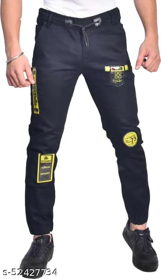Designer solid denim men's jeans, size 28-34 (India origin)