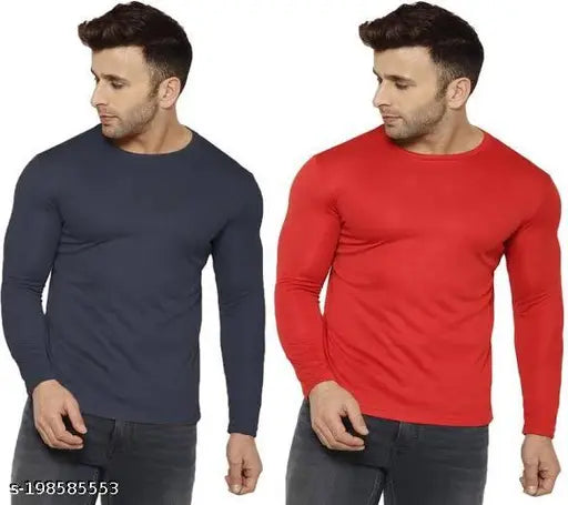 Stylish polyester long sleeved solid men's t-shirt, Indian origin