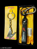 Steel and leather Honda bike trendy keychain set, pack of 2 for accessories on keyring