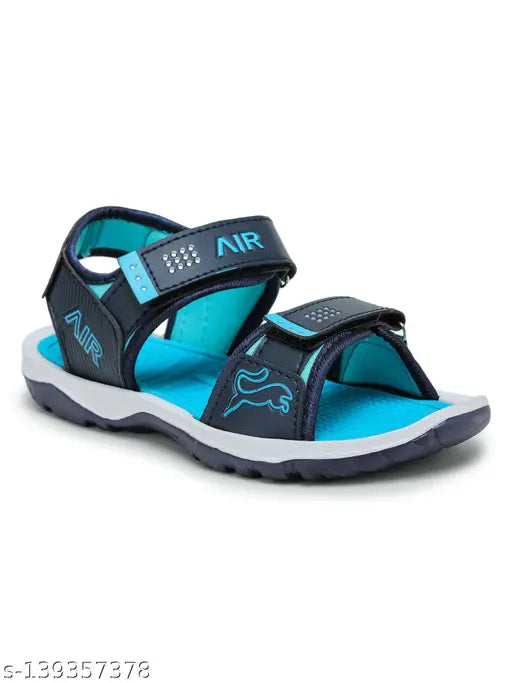Black and blue sports sandals for boys with velcro straps