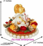 Resin Ganesh idol, 3cm x 6cm x 3cm, Indian handcrafted car dashboard ornament, puja item, showpiece, or gift