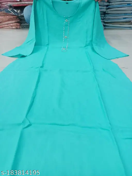 Rayon fabric straight kurta women's wear, full length 4 feet