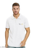 Men's white collar cotton blend half sleeve T-shirt, breathable fabric, workouts & casual wear - L to 5XL, durable and quick-dry