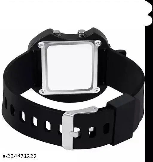 Black LED watch with digital display