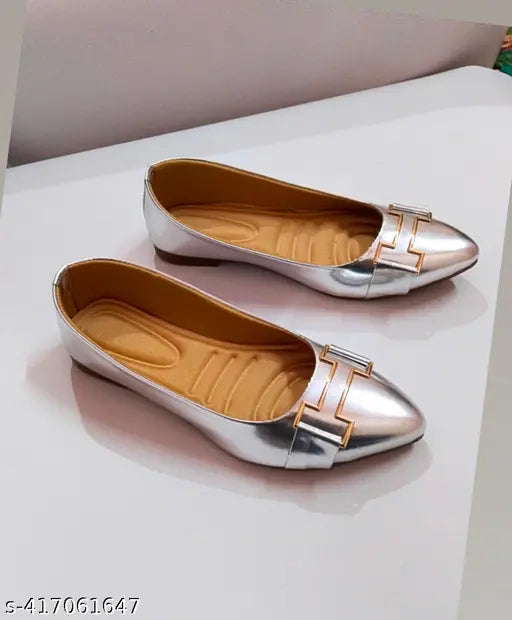 Synthetic trending flat bellies for women partywear, India-sized 3, 4, 5, 7, 8
