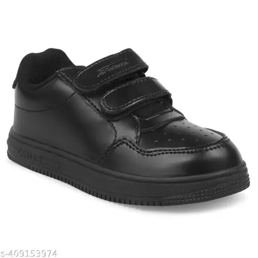 Black PVC & EVA Aerokick sneakers for kids, stylish and comfortable, with breathable insoles and secure traction