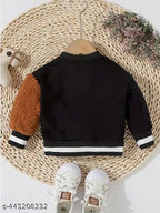 Polycotton Kids Teddy Wind Cheater Jacket - Embroidered bear pattern, perfect for winter outfits