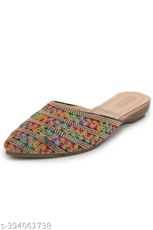Synthetic open back ballerinas for women - Moonwalk Bellies India, trendy footwear pair for casual outings