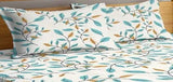 Cream-colored premium cotton elastic fitted double bed sheets, 220TC, with 2 pillow covers for a 78x72+10 inch mattress. Soft comfort and easy care for your cozy bedroom