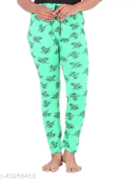 Track pants with palm tree pattern, cotton material