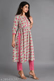 Rayon printed kurti and pants set, three-quarter sleeves, vibrant Indian design for women's fashion