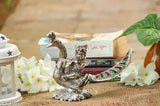 Stylish Oxide Metal Krishna Idol Figurine, silver-colored decorative showpiece for Pooja room or tabletop, as per VASTU for spiritual wellbeing and wealth enhancement
