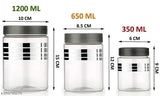 Silver glass jar container, 120ml capacity, 5cm height