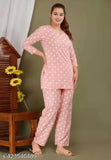 Colors for life printed rayon pyjamas nightsuit for women, girls with three-quarter sleeves and printed pattern on display