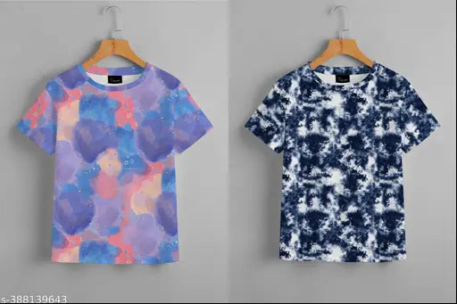 Celebi women's lycra t-shirt combo, double the style - printed net, size S/M/L/XL, India origin