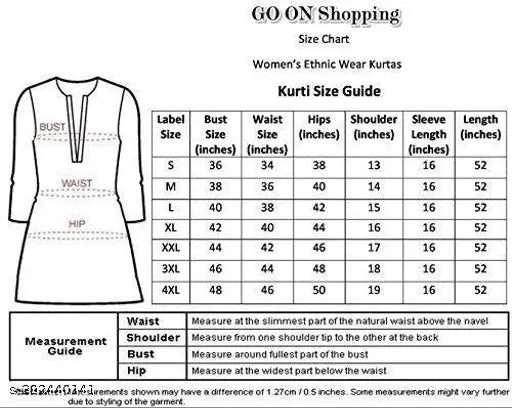 Women's embroidered kurta in straight alignment, size chart available