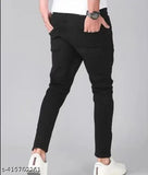 Black cotton denim jeans for men, trendy solid pattern with a quality fit (size 28/30/32), made in India