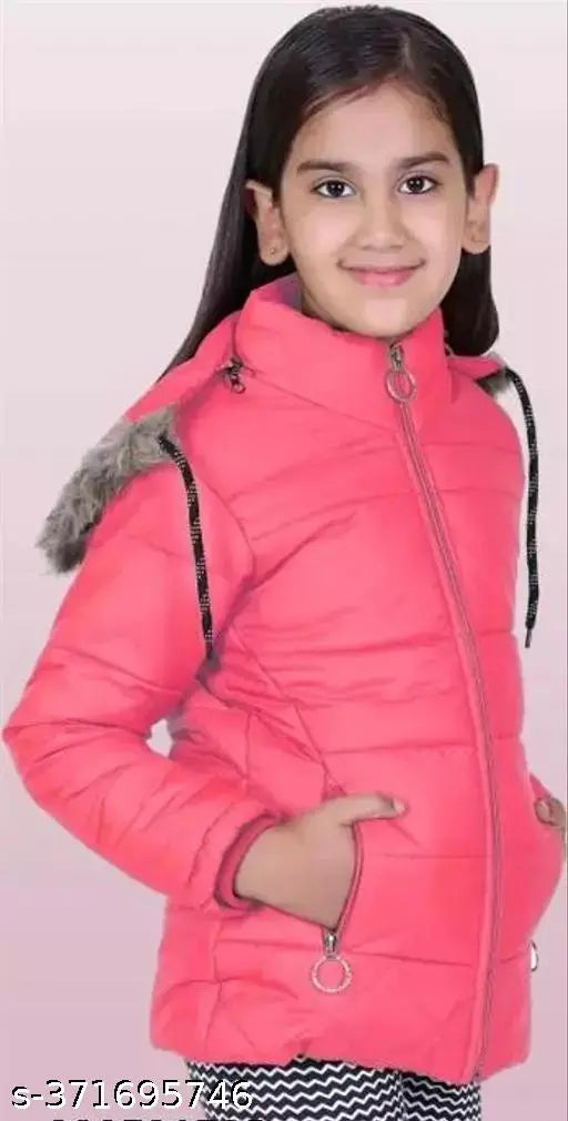 Stylish Pink Hoody Jacket For Girls - Soft Polyester Long Sleeve with Self-Design | Pink Jacket for Girls | Long Sleeve Hoody | Lightweight Hoody | Girls Hoody Jacket | Trendy Jacket For Girls
