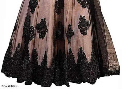 Kids black Sen lehenga choli: Dupion silk lehenga with net dupatta and sleeveless embroidered top. Semi-stitched embellished Indian kids' traditional wear