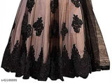 Kids black Sen lehenga choli: Dupion silk lehenga with net dupatta and sleeveless embroidered top. Semi-stitched embellished Indian kids' traditional wear