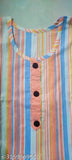 Multicolor stripe print round neck cotton kurta palazzo set for women, featuring three-quarter sleeves and relaxed fit palazzos. Perfect for various occasions, made in India