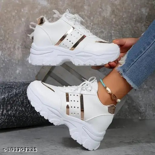 Kids girls mesh white casual EVA shoes comfortable, breathable footwear for active play