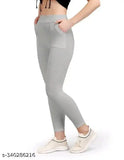 Cotton blend solid net unique women's jeggings, stylish fit for free size or 28-34 waist and 35-inch length