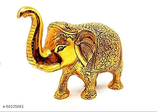Golden metal elephant showpiece