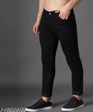 Attractive slim fit men's blue denim jeans