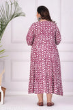 HPJ Women's embroidered cotton Anarkali kurta in rayon, three-quarter sleeves, printed combo. Stylish ethnic wear for women, comfortable and fashionable