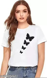 Cotton printed half sleeve t-shirt for women & girls, stylish trendy design in multiple sizes from RCS (India)